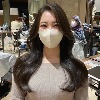 ロング カラー レイヤー/顔周り /透明感🩶高橋大のヘアスタイル