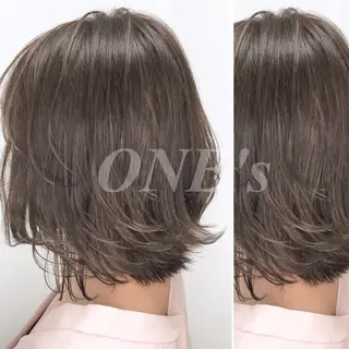ミディアム カラー JuNブリーチに 縮毛矯正するプロのヘアスタイル