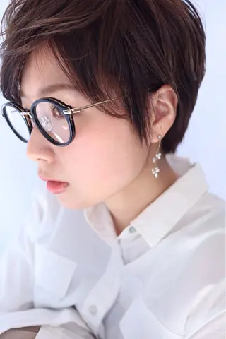 ショート 顔周りデザイン/ ママ美容師/濱ほのかのヘアスタイル