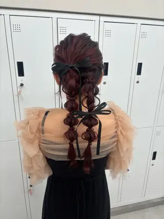 ロング カラー ヘアアレンジ メンズ シールエクステ🎀 羽エクステ🌙しぇるのヘアスタイル