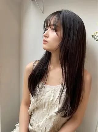 ロング カラー パーマ 無料縮毛矯正🌿 ／emiのヘアスタイル