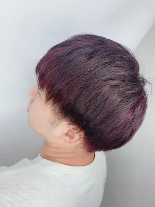 ショート カラー メンズ ハイトーン/ウルフ /小澤凌祐🦕のヘアスタイル