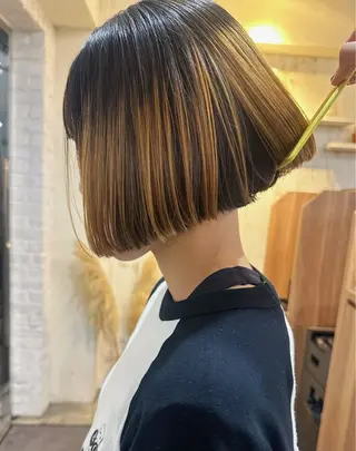 ショート カラー ❤️アヤカ Wカラー ボブ レイヤー❤️のヘアスタイル