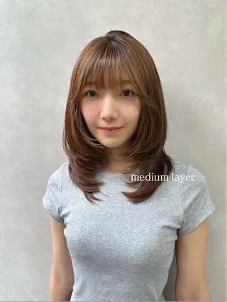 セミロング ヘアアレンジ 韓国風/レイヤー 🌷AYANA🌷のヘアスタイル