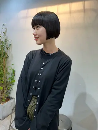 ショート パーマ/透明感カラー /ボブ/吉田一生のヘアスタイル