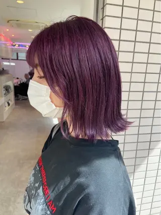 ミディアム カラー ヘアアレンジ GAME by AlanSmithee 原宿所属・🎀韓国ハイトーン saya🎀💜のヘアスタイル
