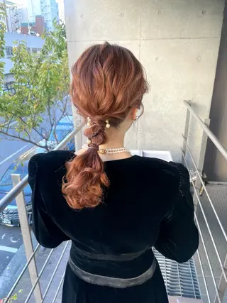 セミロング ヘアアレンジ ヘアセット ✴︎Mai✴︎銀座のヘアスタイル