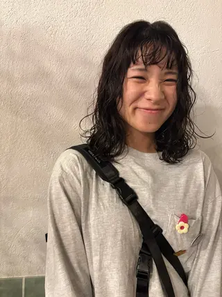 ミディアム パーマ かおん/パーマ \ウルフパーマのヘアスタイル