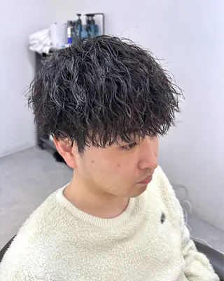 ショート パーマ メンズ Je suis heureuse Union所属・佐藤 ふみやのヘアスタイル