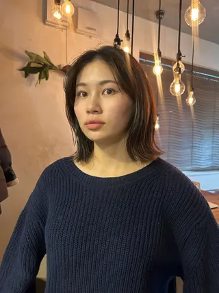 ミディアム カラー パーマ メンズ レイヤー/透明感/ ブリーチなし/わかなのヘアスタイル