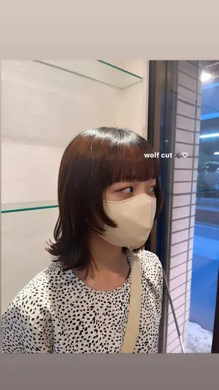 ミディアム 顔周りカット/ 似合わせ/momo/のヘアスタイル