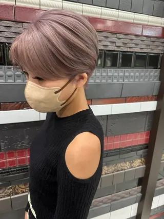 ショート カラー ショート×ブリーチ 🪞問屋町/yujiのヘアスタイル