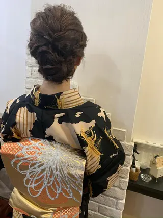 セミロング きむえり/髪質改善 /セット/カラーのヘアスタイル