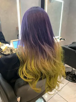 ロング カラー 透明感/ブリーチ縮毛 /髪質改善/星野純一のヘアスタイル