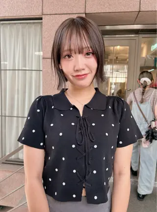 ショート カラー グレージュ× ボブ× ハイトーン　前田隆太のヘアスタイル