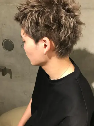 ショート カラー メンズ ハイトーン/メンズ/ ボブ RINのヘアスタイル