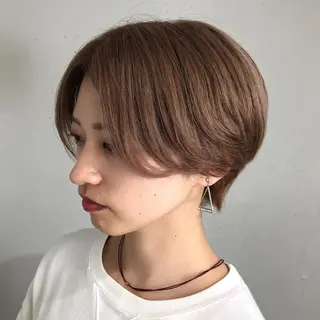 ショート カラー パーマ ヘアアレンジ 八巻 晴香のヘアスタイル