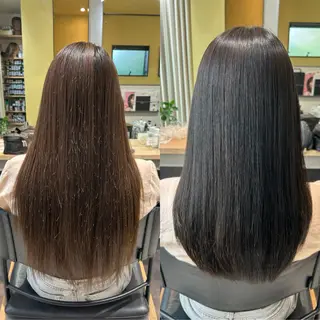 ロング カラー パーマ hub hair レイヤー/透明感のヘアスタイル