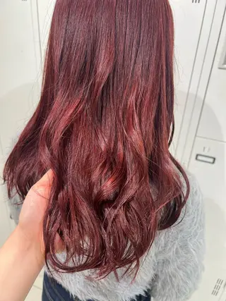 セミロング カラー 暖色カラー🌹 中山由梨のヘアスタイル