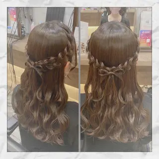 セミロング ヘアアレンジ ヘアセット/着付け 𓇼 松本 夏美𓇼のヘアスタイル
