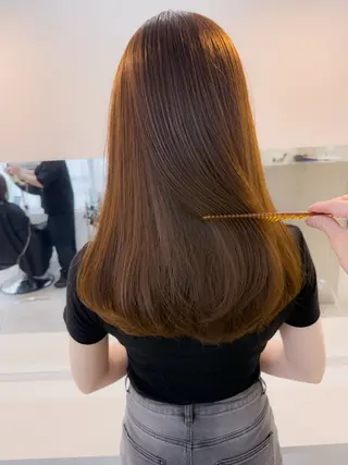ロング カラー 艶髪ブリーチ 永井竜也のヘアスタイル