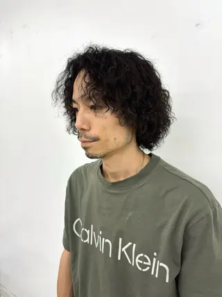 パーマ メンズ スパイキーパーマ 柏NO1 藤本葉のヘアスタイル