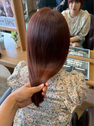 セミロング カラー れな/艶カラー /暖色カラーのヘアスタイル