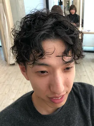 ショート パーマ メンズ ⚾️横浜メンズカット 阿部龍馬🍺🍔のヘアスタイル