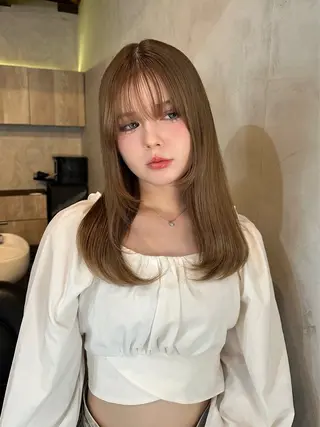 セミロング カラー 美容学校2年生限定 muscali💓のヘアスタイル