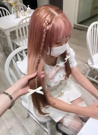 ロング カラー ヘアアレンジ 韓国ヘア /aibiのヘアスタイル
