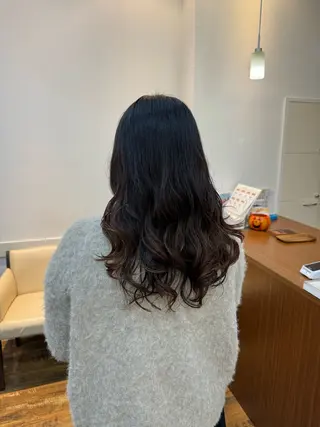 ロング パーマ hairsalon de Forever本店所属・笠原未稀/カット・ ハイライトモデルのヘアスタイル
