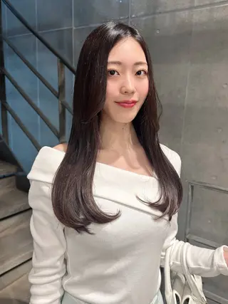 ロング カラー パーマ ヘアアレンジ VIVIE【ヴィヴィ】所属・髪質改善/韓国風 レイヤー/田村祐樹のヘアスタイル