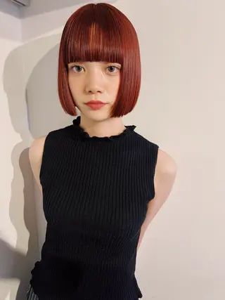 カラー ボブ/透明感カラー Fukaのヘアスタイル
