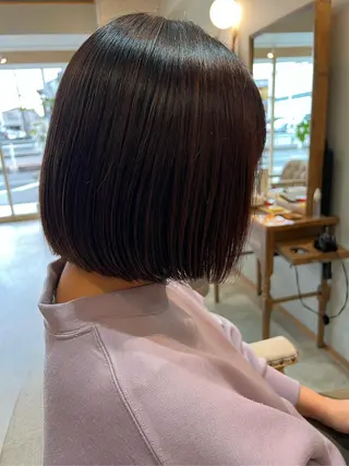 ミディアム ぱつボブ/ ショート/YUKIのヘアスタイル