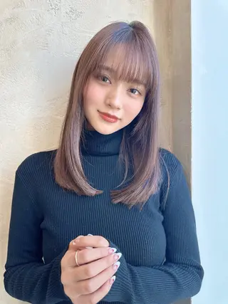 セミロング レイヤー/艶カラー 韓国/石戸谷海斗のヘアスタイル