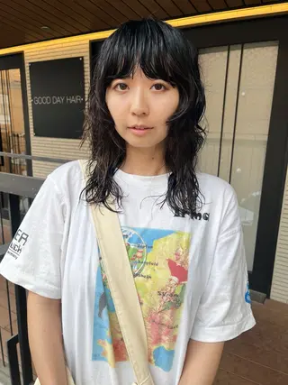 セミロング パーマ 暖色・パーマ 🌼クニトウメイのヘアスタイル