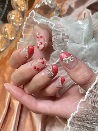 ネイル 23時まで❤︎韓国、 ワンホンネイルのネイルデザイン