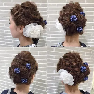 ロング カラー パーマ ヘアアレンジ 山北 咲子のヘアスタイル