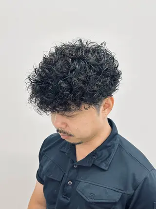 ミディアム パーマ メンズ 🏁メンズパーマ/ RYOYAのヘアスタイル