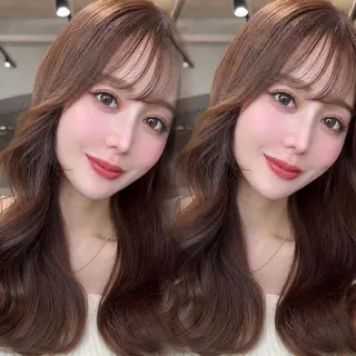 ロング 岡田準希/韓国/透明 感カラー/美髪矯正のヘアスタイル