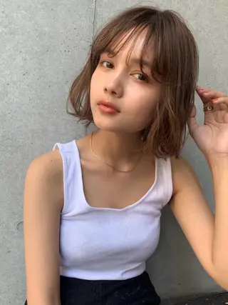 ショート カラー SALT WATER所属・🫐 𝐌𝐚𝐨 🫐ボブモデル募集のヘアスタイル