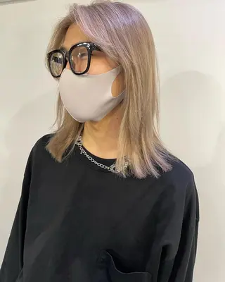 ミディアム カラー silo所属・silo MOKA 顔周りカット🦦のヘアスタイル