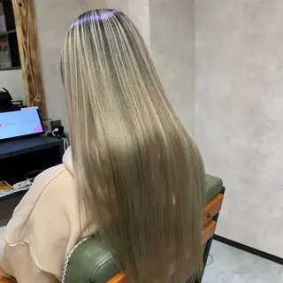 セミロング カラー ヘアアレンジ グランルッソ所属・✨岡山バレイヤージュ ハイライト✨のヘアスタイル