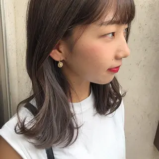 セミロング カラー 韓国風ヘア♡ runaのヘアスタイル