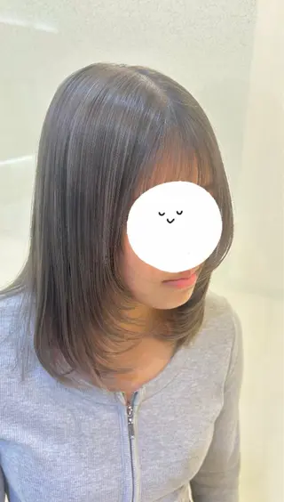 ミディアム カラー 艶質改善/縮毛矯正 ササキナツミのヘアスタイル