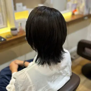 ミディアム 🎀ハイトーン/ 艶カラー/夕月🎀のヘアスタイル