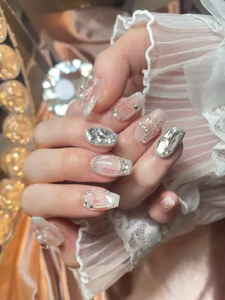 ネイル 23時まで❤︎韓国、 ワンホンネイルのネイルデザイン