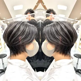 ショート カラー 縮毛/レイヤー 韓国/橋口のヘアスタイル