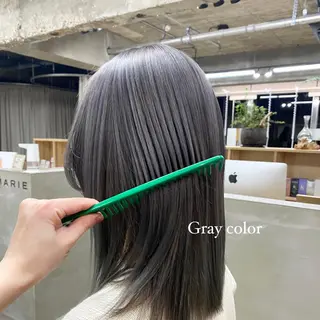 ミディアム 茜璃/ブリーチカラー /レイヤーカットのヘアスタイル