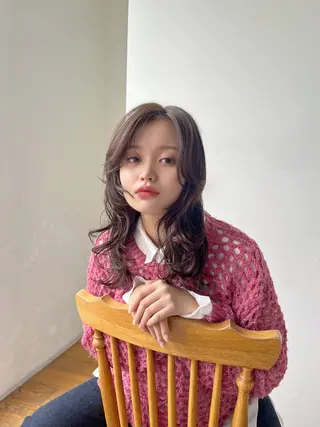 ミディアム 暖色カラー/似合わせ カット/名古屋/辻のヘアスタイル